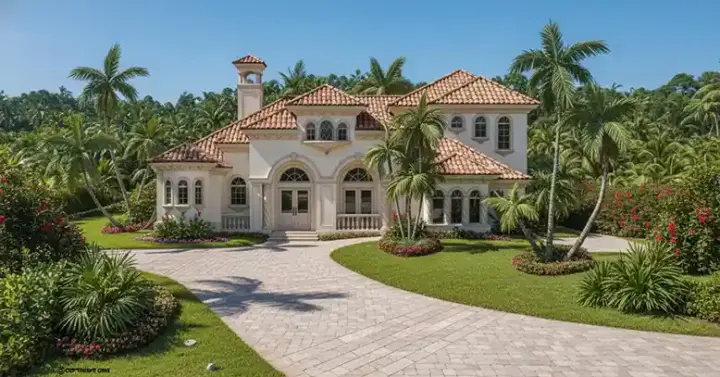 Mediterranean house plans 55-127 - front exterior, 3,810 sq ft, 3 bed, 3 bath house plans | Monster House Plans