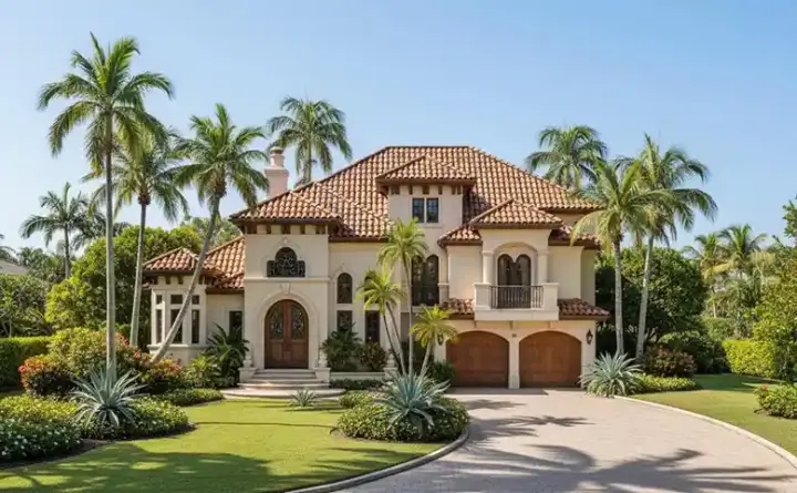 Mediterranean house plans 55-129 - front exterior, 3,920 sq ft, 4 bed, 4 bath house plans | Monster House Plans