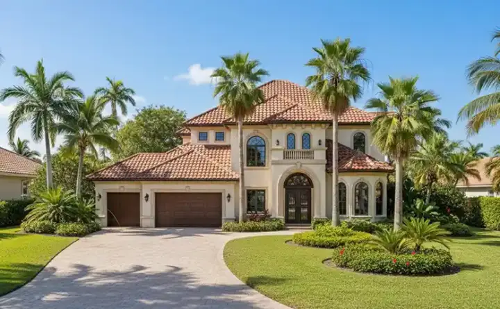 Mediterranean house plans 55-131 - front exterior, 4,098 sq ft, 4 bed, 3 bath house plans | Monster House Plans