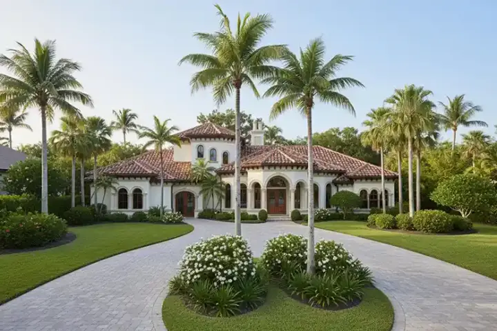 Mediterranean house plans 55-143 - front exterior, 4,483 sq ft, 4 bed, 4 bath house plans | Monster House Plans