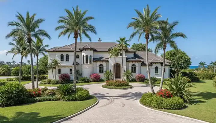Mediterranean house plans 55-145 - front exterior, 4,669 sq ft, 4 bed, 5 bath house plans | Monster House Plans