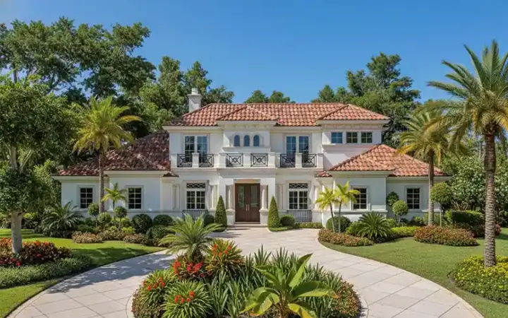 Mediterranean house plans 55-156 - front exterior, 5,126 sq ft, 4 bed, 5 bath house plans | Monster House Plans