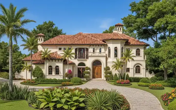 Tuscan house plans 55-157 - front exterior, 5,164 sq ft, 4 bed, 4 bath house plans | Monster House Plans