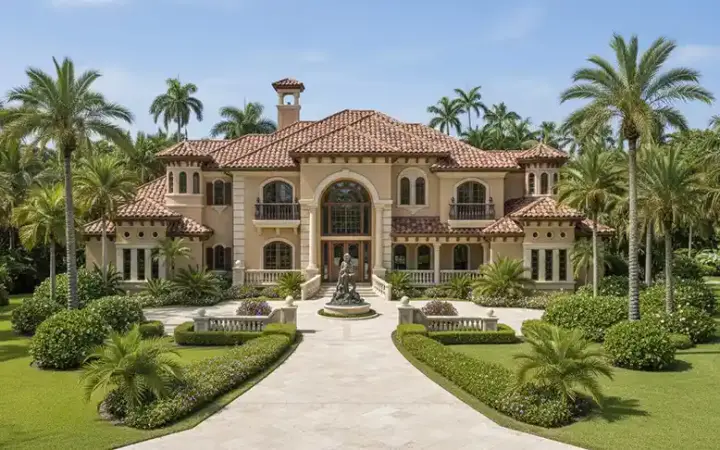 Mediterranean house plans 55-169 - front exterior, 6,780 sq ft, 5 bed, 5 bath house plans | Monster House Plans