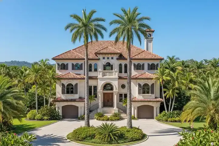 Mediterranean house plans 55-176 - front exterior, 3,938 sq ft, 3 bed, 3 bath house plans | Monster House Plans