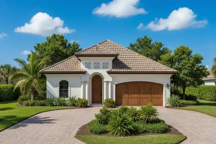 Mediterranean house plans 55-180 - front exterior, 1,450 sq ft, 3 bed, 2 bath house plans | Monster House Plans