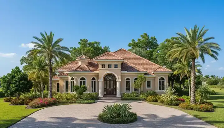 Mediterranean house plans 55-193 - front exterior, 2,746 sq ft, 3 bed, 3 bath house plans | Monster House Plans