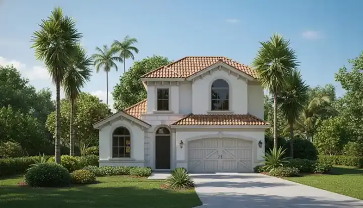 Mediterranean house plans 55-200 - front exterior, 2,324 sq ft, 3 bed, 2 bath house plans | Monster House Plans
