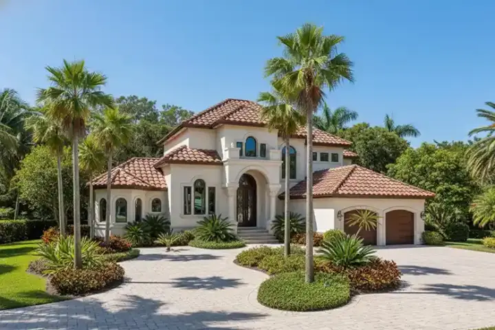 Mediterranean house plans 55-205 - front exterior, 3,005 sq ft, 3 bed, 3 bath house plans | Monster House Plans