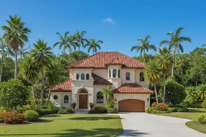 Mediterranean house plans 55-208 - front exterior, 3,038 sq ft, 3 bed, 4 bath house plans | Monster House Plans