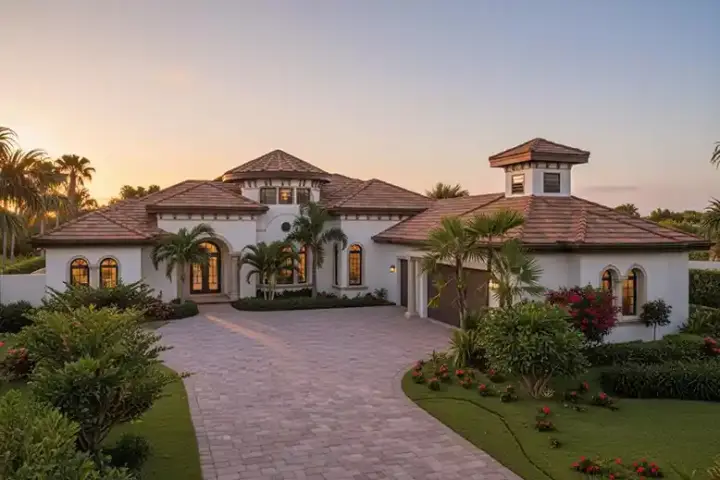 Mediterranean house plans 55-232 - front exterior, 3,800 sq ft, 4 bed, 4 bath house plans | Monster House Plans