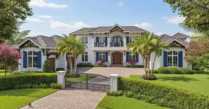 Coastal house plans 55-239 - front exterior, 8,899 sq ft, 5 bed, 5 bath house plans | Monster House Plans
