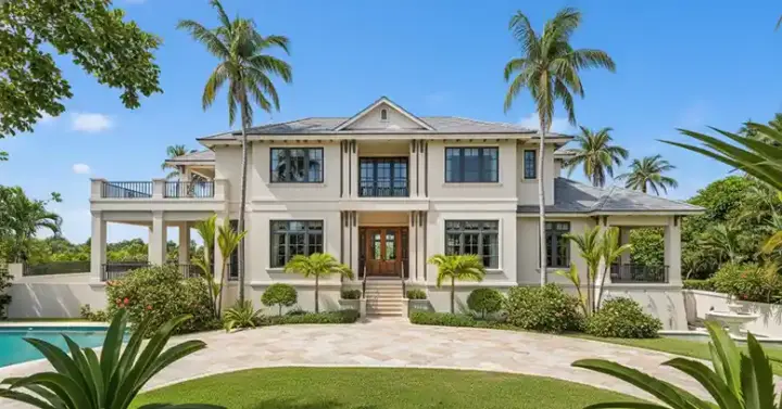 Coastal house plans 55-241 - front exterior, 6,152 sq ft, 5 bed, 5 bath house plans | Monster House Plans