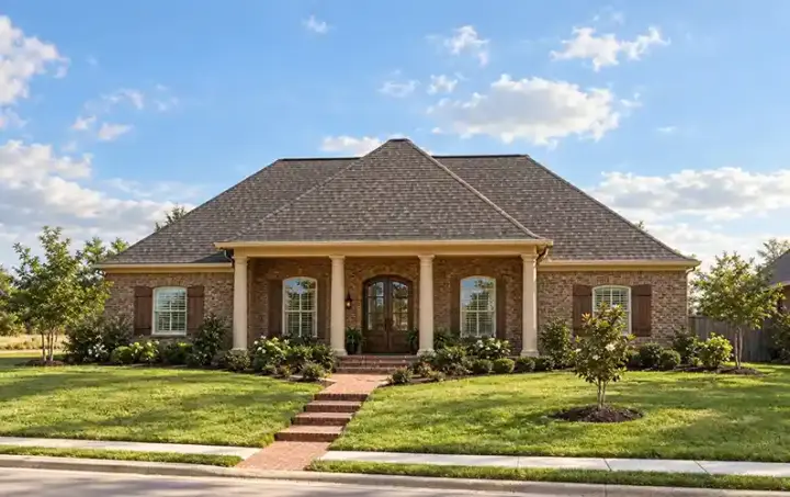 Southern house plans 56-111 - front exterior, 2,215 sq ft, 3 bed, 2 bath house plans | Monster House Plans