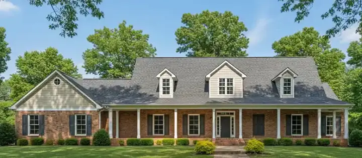 Farmhouse house plans 56-117 - front exterior, 3,387 sq ft, 5 bed, 4 bath house plans | Monster House Plans