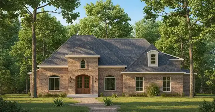 Southern house plans 56-119 - front exterior, 2,045 sq ft, 3 bed, 2 bath house plans | Monster House Plans