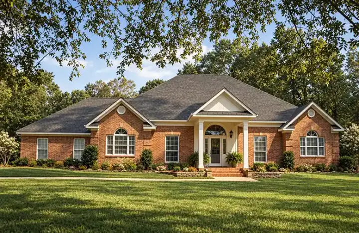 Traditional house plans 56-125 - front exterior, 2,144 sq ft, 4 bed, 2 bath house plans | Monster House Plans