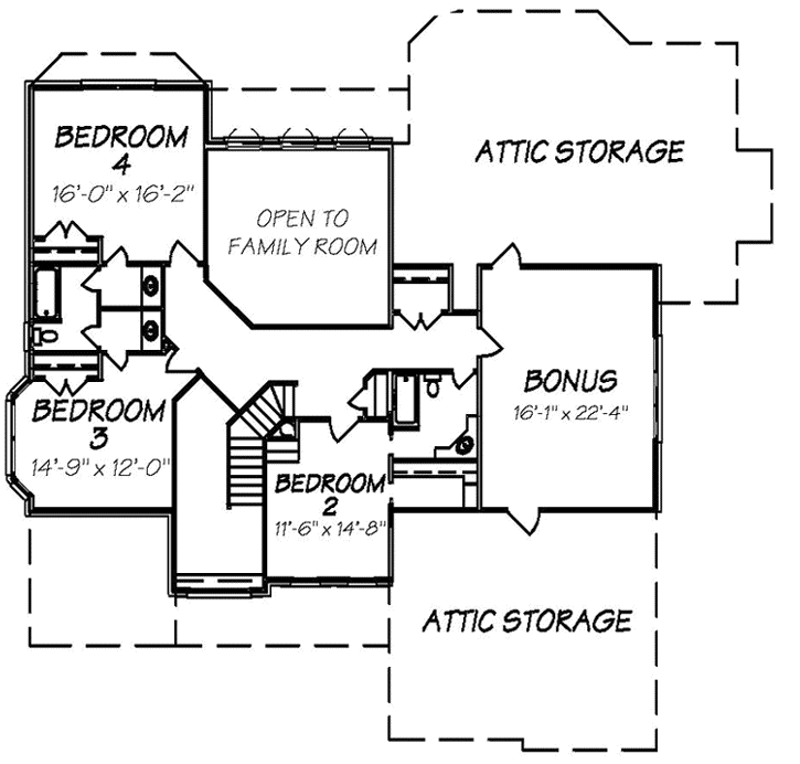 Upper/Second Floor Plan: 56-128