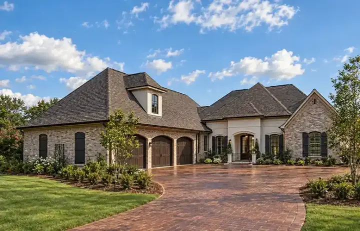 European house plans 56-133 - front exterior, 5,697 sq ft, 4 bed, 4 bath house plans | Monster House Plans