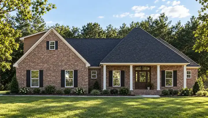 Southern house plans 56-143 - front exterior, 2,061 sq ft, 3 bed, 2 bath house plans | Monster House Plans