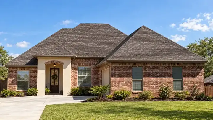 European house plans 56-147 - front exterior, 1,364 sq ft, 3 bed, 2 bath house plans | Monster House Plans