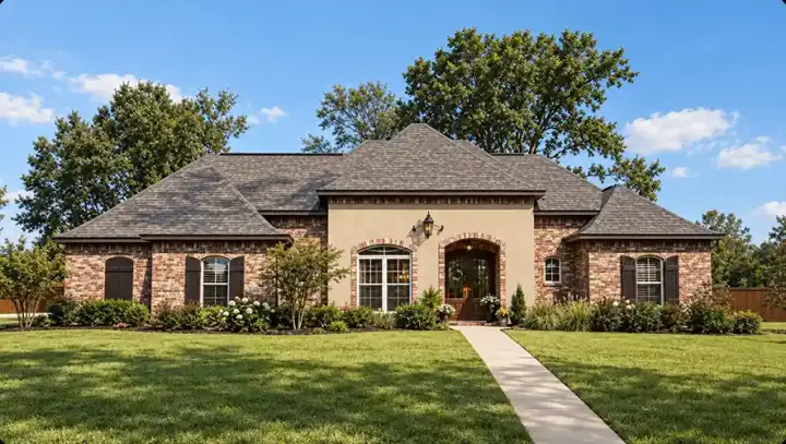 European house plans 56-151 - front exterior, 2,174 sq ft, 4 bed, 3 bath house plans | Monster House Plans