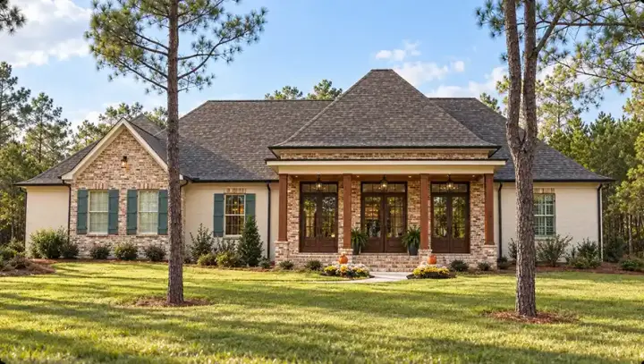 Southern house plans 56-157 - front exterior, 2,912 sq ft, 3 bed, 3 bath house plans | Monster House Plans
