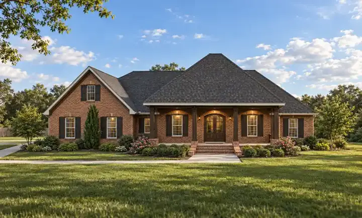 Southern house plans 56-164 - front exterior, 2,954 sq ft, 4 bed, 3 bath house plans | Monster House Plans