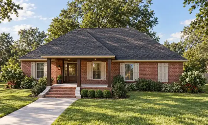 Southern house plans 56-168 - front exterior, 1,708 sq ft, 3 bed, 2 bath house plans | Monster House Plans