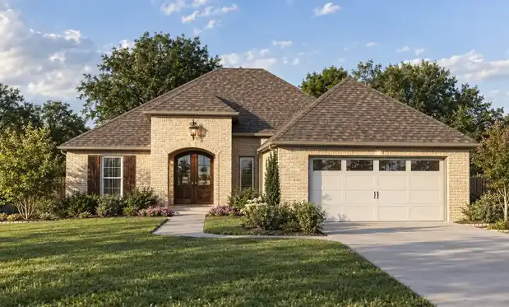 European house plans 56-175 - front exterior, 1,882 sq ft, 4 bed, 2 bath house plans | Monster House Plans