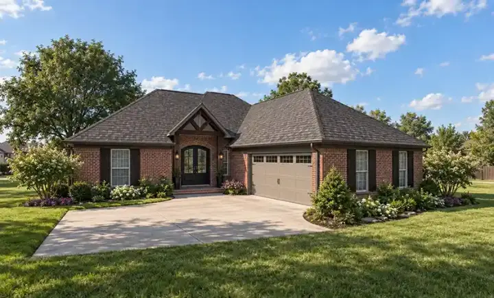 Traditional house plans 56-185 - front exterior, 1,838 sq ft, 3 bed, 2 bath house plans | Monster House Plans