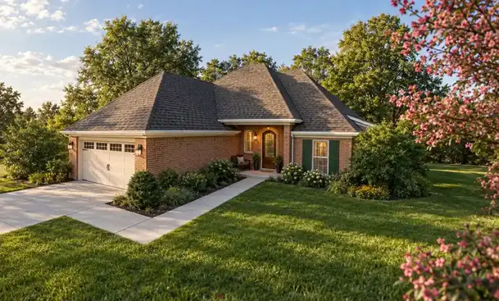 Traditional house plans 56-190 - front exterior, 1,653 sq ft, 4 bed, 2 bath house plans | Monster House Plans