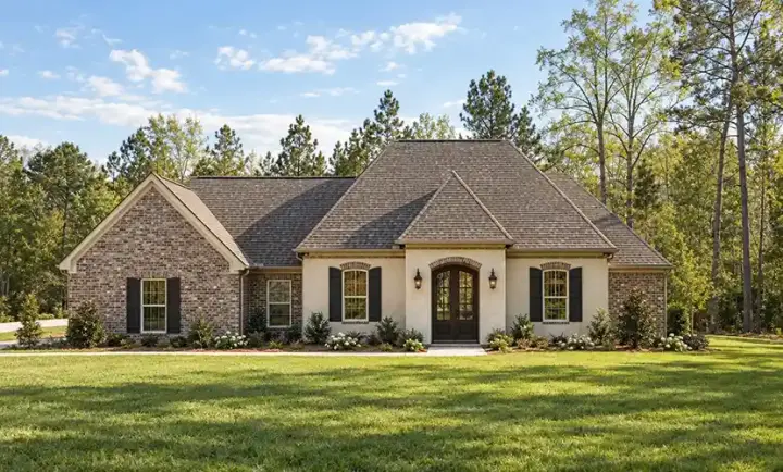 European house plans 56-194 - front exterior, 2,226 sq ft, 3 bed, 2 bath house plans | Monster House Plans