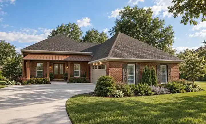 Southern house plans 56-195 - front exterior, 2,144 sq ft, 4 bed, 3 bath house plans | Monster House Plans