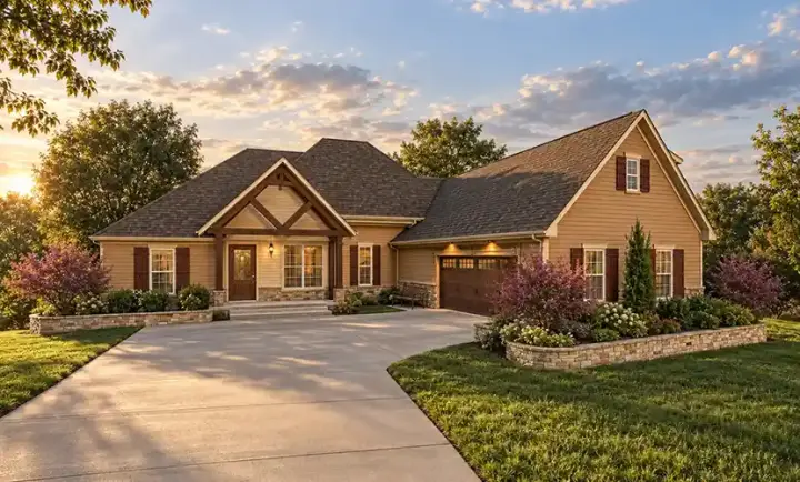Traditional house plans 56-204 - front exterior, 2,665 sq ft, 3 bed, 2 bath house plans | Monster House Plans