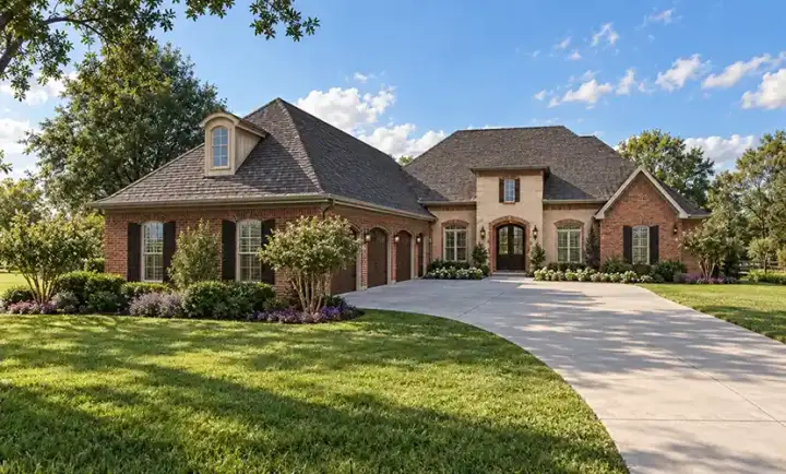 European house plans 56-209 - front exterior, 3,031 sq ft, 4 bed, 3 bath house plans | Monster House Plans