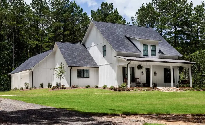 Modern Farmhouse house plans 56-222 - front exterior, 2,672 sq ft, 3 bed, 3 bath house plans | Monster House Plans
