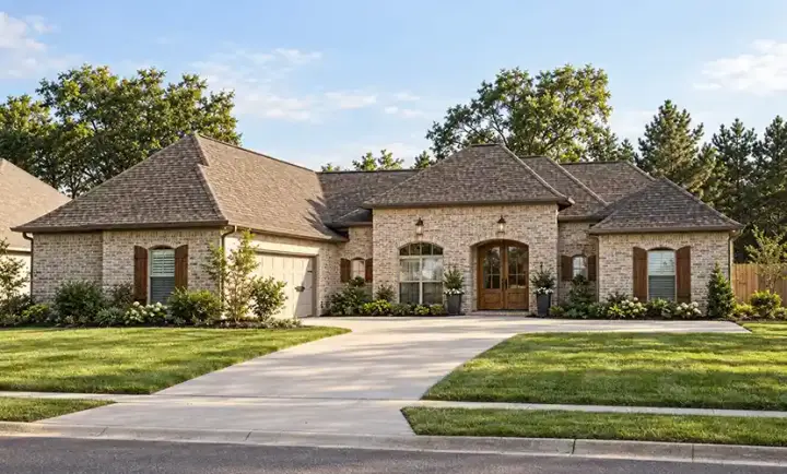 Mediterranean house plans 56-227 - front exterior, 2,152 sq ft, 4 bed, 3 bath house plans | Monster House Plans