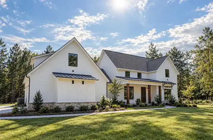 Modern Farmhouse house plans 56-232 - front exterior, 2,465 sq ft, 3 bed, 2 bath house plans | Monster House Plans