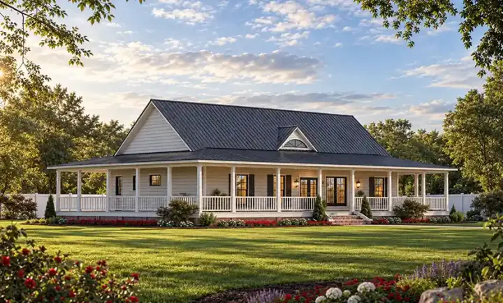 Country house plans 56-260 - front exterior, 1,854 sq ft, 3 bed, 2 bath house plans | Monster House Plans
