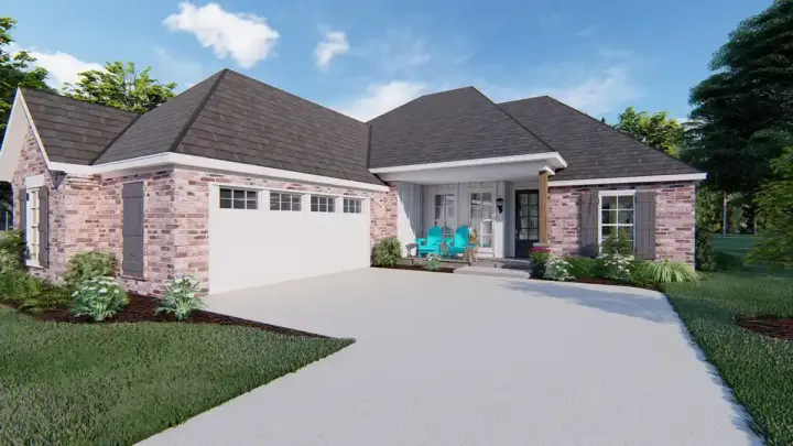 Traditional house plans 56-278 - front exterior, 2,013 sq ft, 4 bed, 3 bath house plans | Monster House Plans
