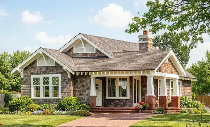 Craftsman house plans 57-108 - front exterior, 1,628 sq ft, 3 bed, 2 bath house plans | Monster House Plans