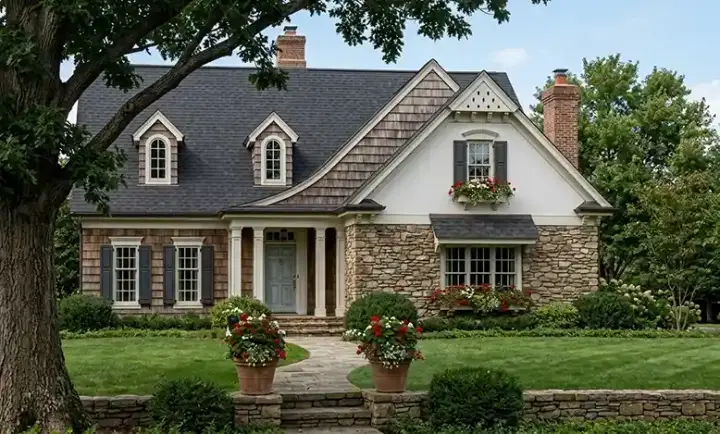 French Country house plans 57-135 - front exterior, 2,410 sq ft, 4 bed, 2 bath house plans | Monster House Plans