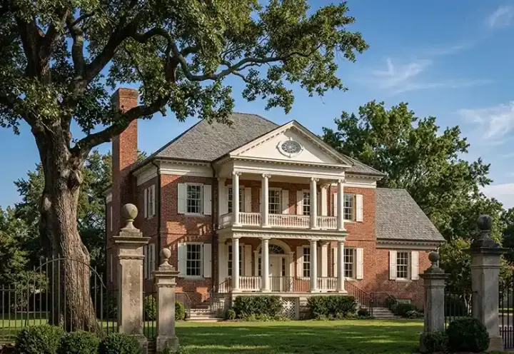 Southern Colonial house plans 57-147 - front exterior, 4,465 sq ft, 5 bed, 4 bath house plans | Monster House Plans