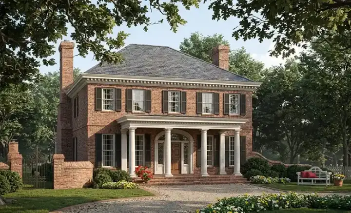 Southern Colonial house plans 57-149 - front exterior, 3,280 sq ft, 4 bed, 4 bath house plans | Monster House Plans