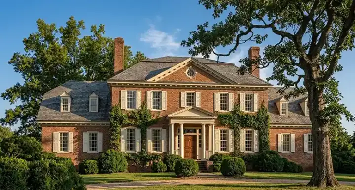 Georgian house plans 57-150 - front exterior, 4,294 sq ft, 4 bed, 3 bath house plans | Monster House Plans