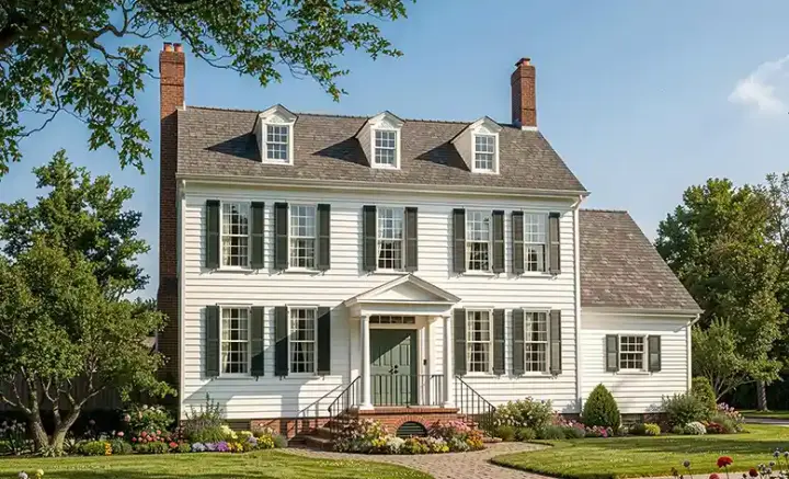 Colonial house plans 57-167 - front exterior, 3,117 sq ft, 4 bed, 3 bath house plans | Monster House Plans
