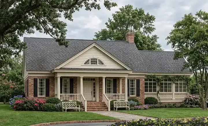 Southern house plans 57-168 - front exterior, 2,630 sq ft, 3 bed, 2 bath house plans | Monster House Plans
