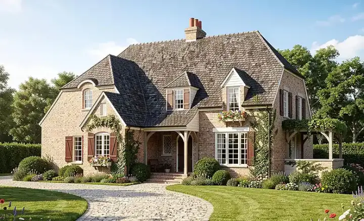 French Country house plans 57-169 - front exterior, 2,757 sq ft, 4 bed, 3 bath house plans | Monster House Plans