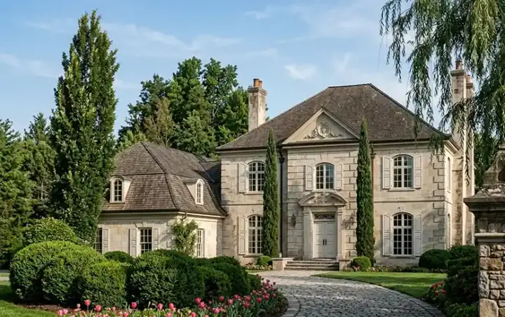 French Country house plans 57-176 - front exterior, 5,372 sq ft, 5 bed, 5 bath house plans | Monster House Plans